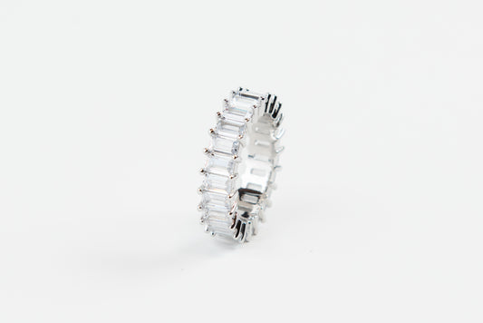6mm Baguette Eternity Ring White Gold