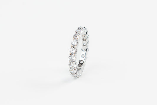 4mm Silver Single Layered Tennis Ring