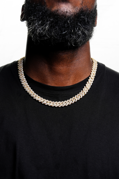 12mm Prong Cuban Chain Gold