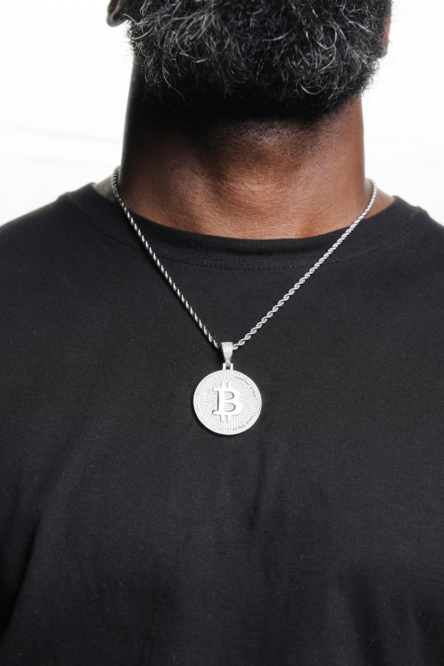 BITCOIN Pendant White Gold