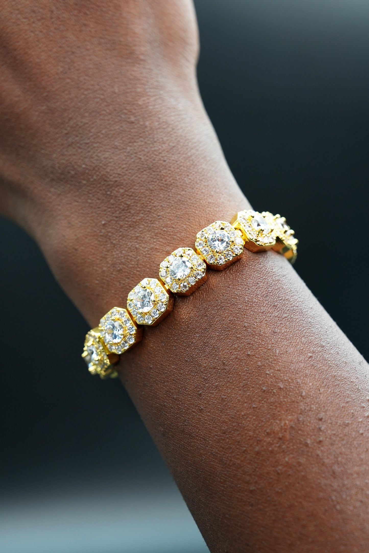 10mm Clustered Tennis Bracelet Gold