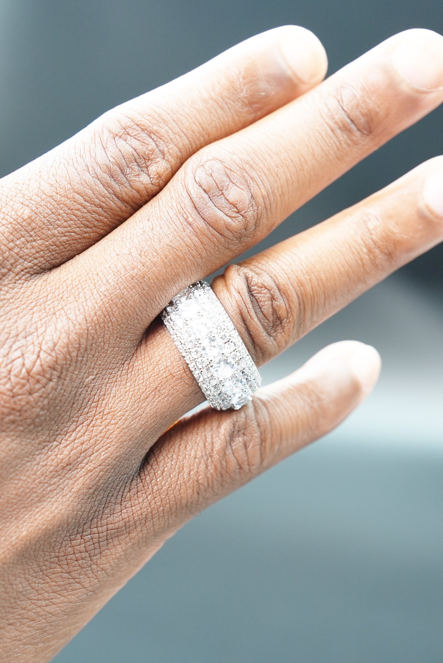 Layered Diamond Ring White Gold