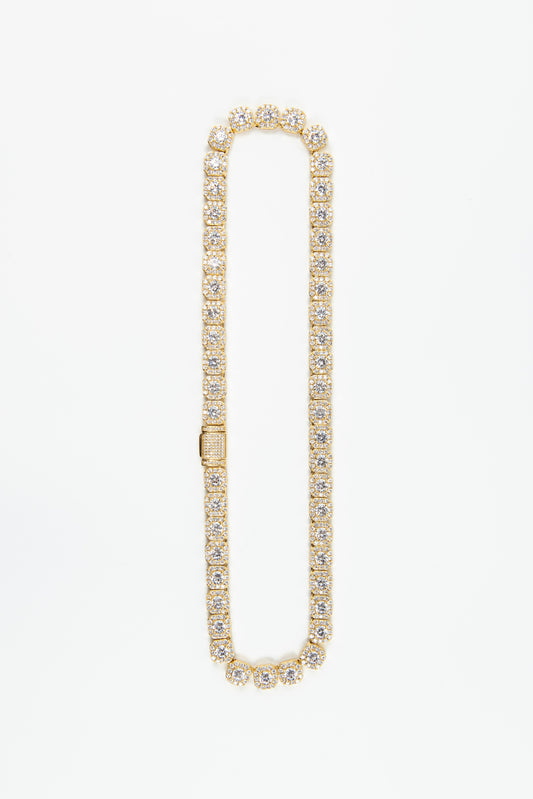 10mm Clustered Tennis Chain Gold