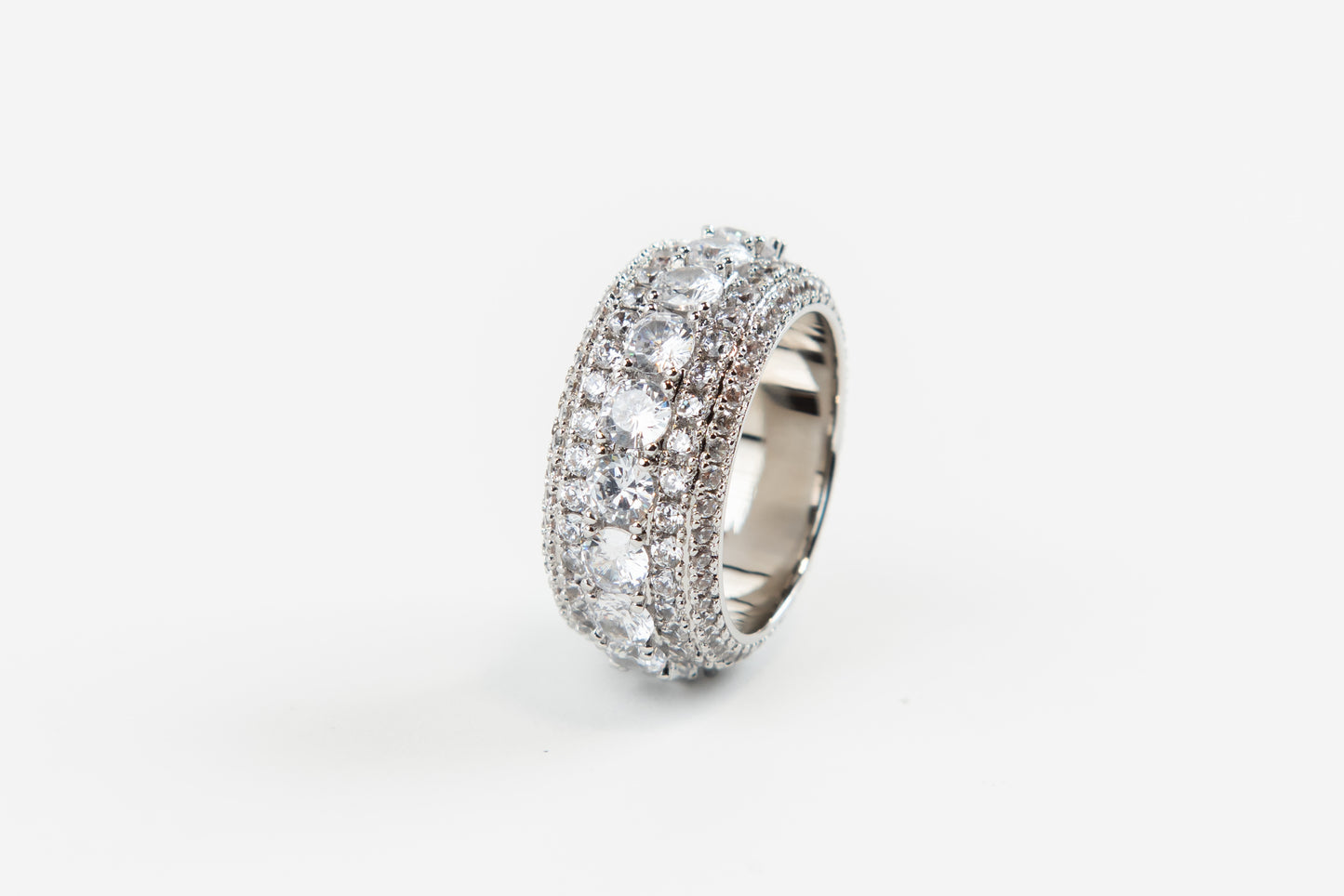 Layered Diamond Ring White Gold