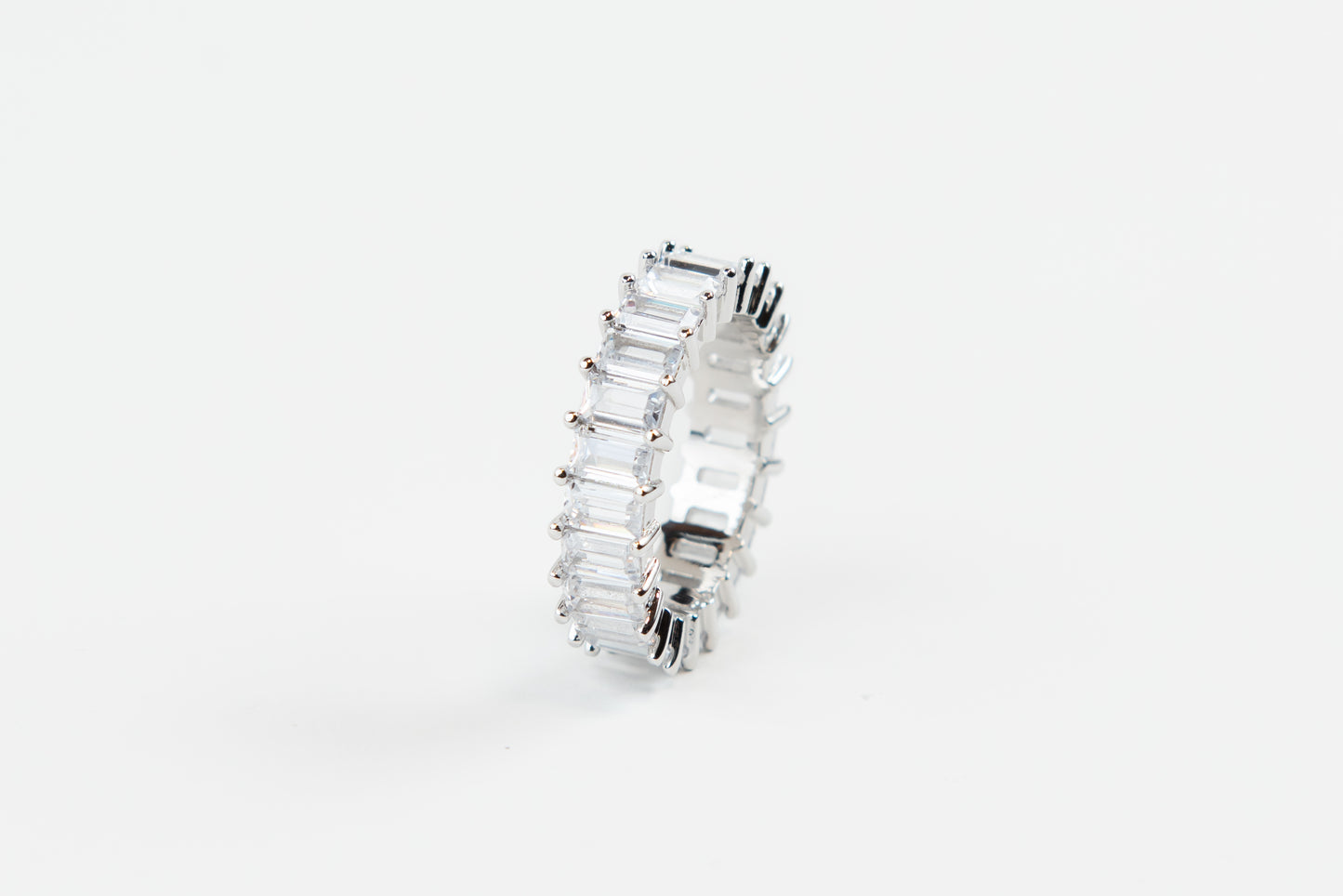 6mm Baguette Eternity Ring White Gold