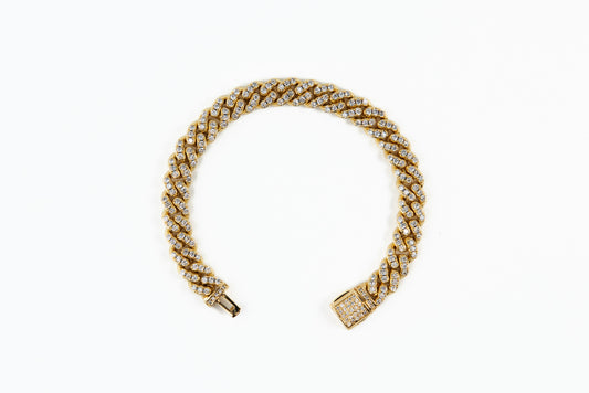 8mm Ice Cuban Bracelet Gold