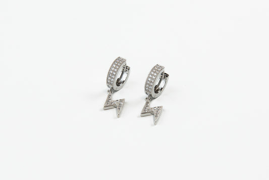 Lightning Earrings White Gold