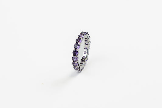 4mm Purple Single Layered Tennis Ring